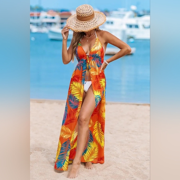 NWT Cupshe Neon Island Tropical Cover-Up Kimono - Picture 3 of 13